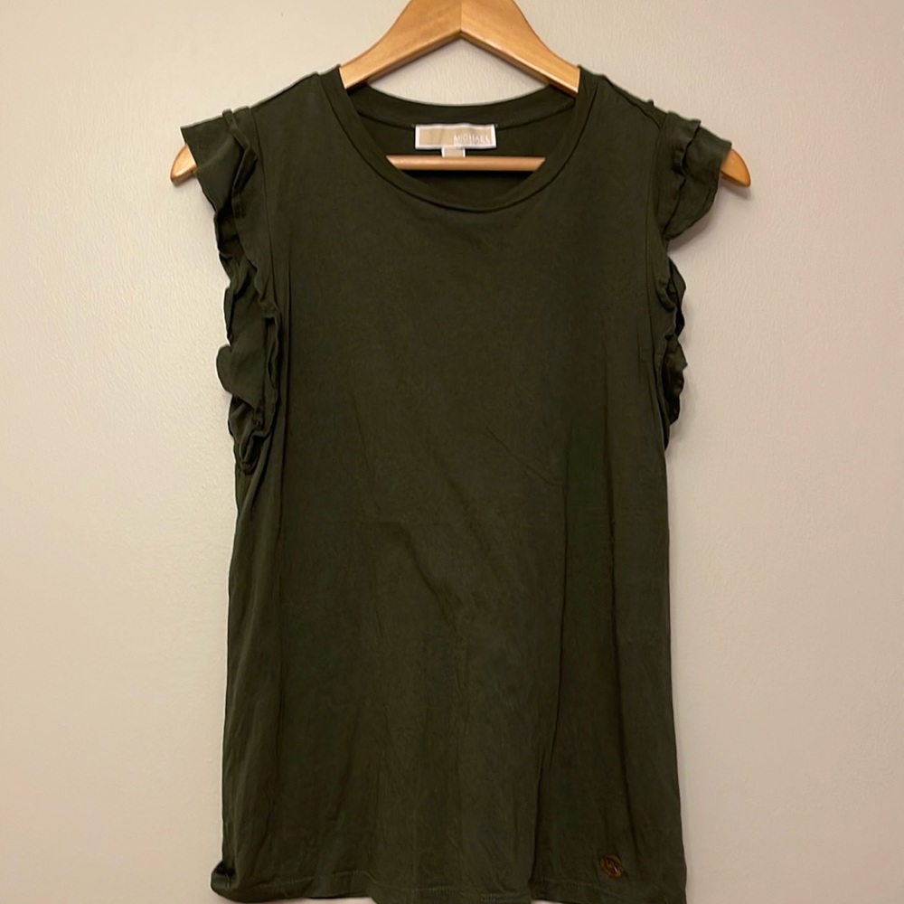 Micheal Kors Top with ruffle sleeves- Size Medium